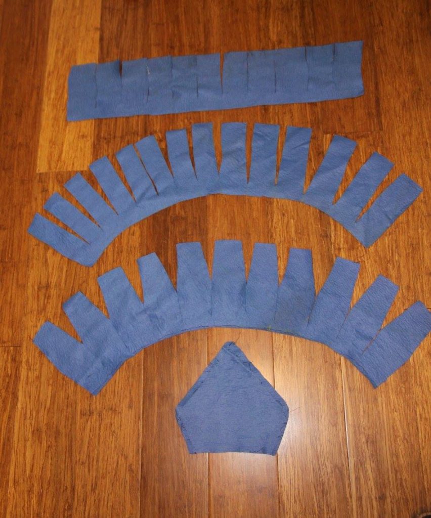 Three version of pattern for slashed brim