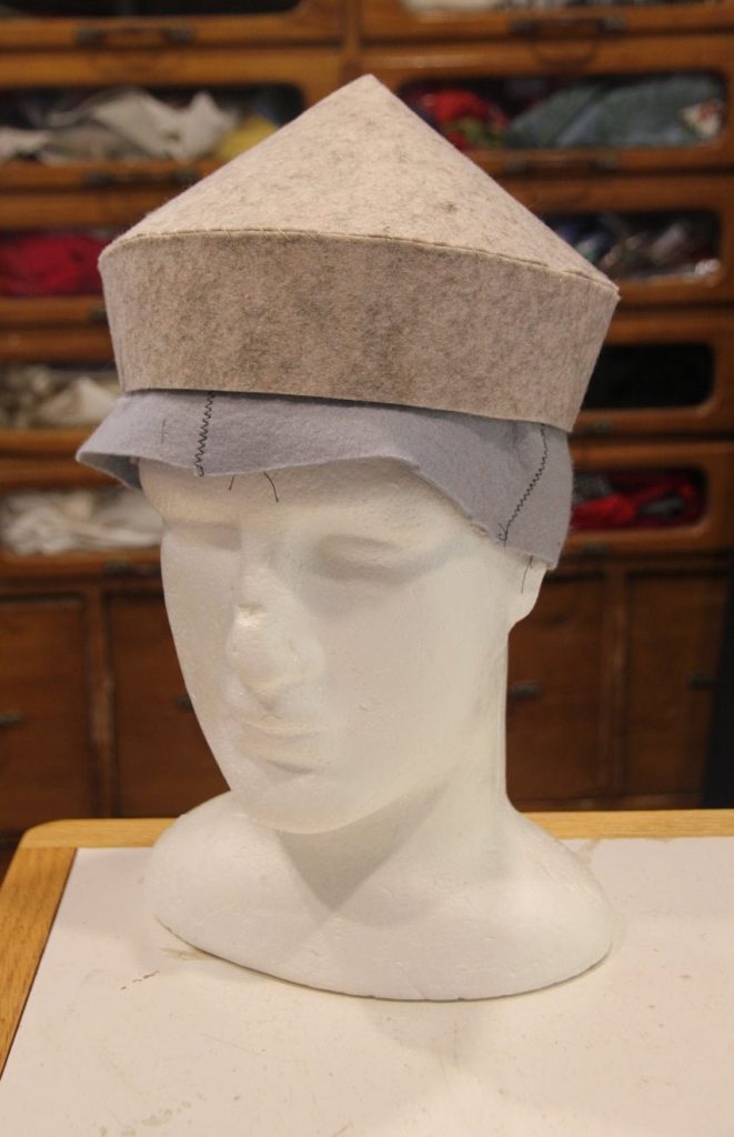 Hat made of grey stiff felt