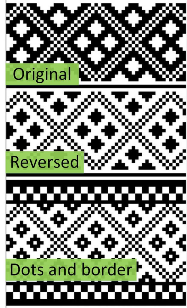 Pattern for embroidery - original and adapted