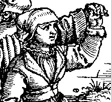 Woodcut of woman wearing Helshemd
