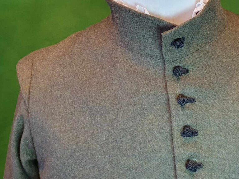 Top of wool doublet with knot buttons