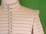 Top of striped raw linen doublet with silver buttons